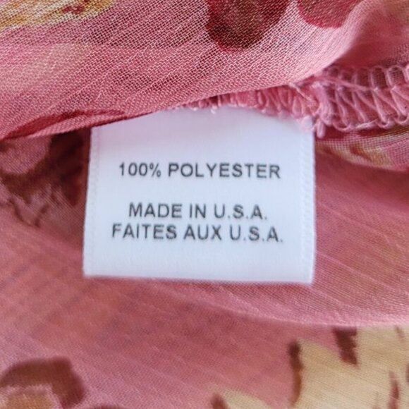 Misa Los Angeles Soraya Floral Pink Ruffle Barbiecore Chiffon Top size S EUC - Picture 14 of 15